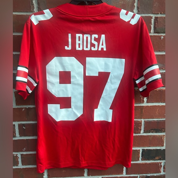 TEAM Nike Joey Bosa #97 Ohio State Buckeyes Medium Dri-Fit Jersey Red White M1 - Picture 2 of 7